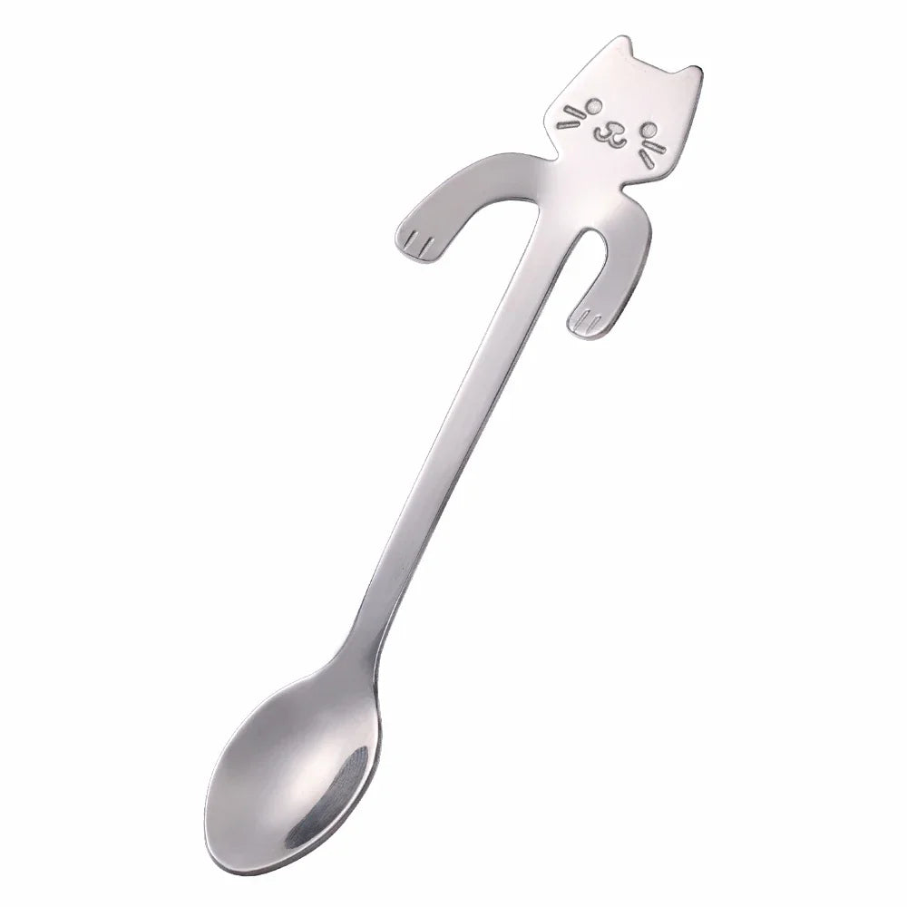 Catnip Scoop – Stylish stainless steel cat-shaped teaspoon
