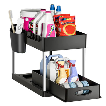 SlideTidy DuoRack - with 2-level shelving
