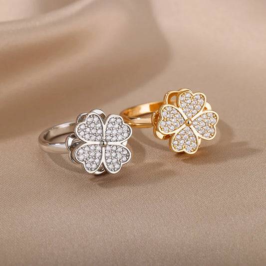 Heart & Clover Calm Ring