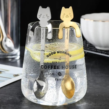 Catnip Scoop – Stylish stainless steel cat-shaped teaspoon
