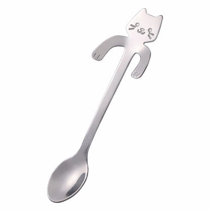 Catnip Scoop – Stylish stainless steel cat-shaped teaspoon