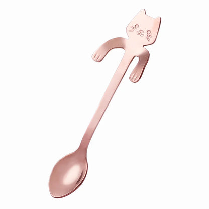 Catnip Scoop – Stylish stainless steel cat-shaped teaspoon