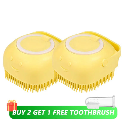 Furbrush - Soft Silicone Massage Brush with Integrated Shampoo Dispenser