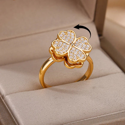 Heart & Clover Calm Ring