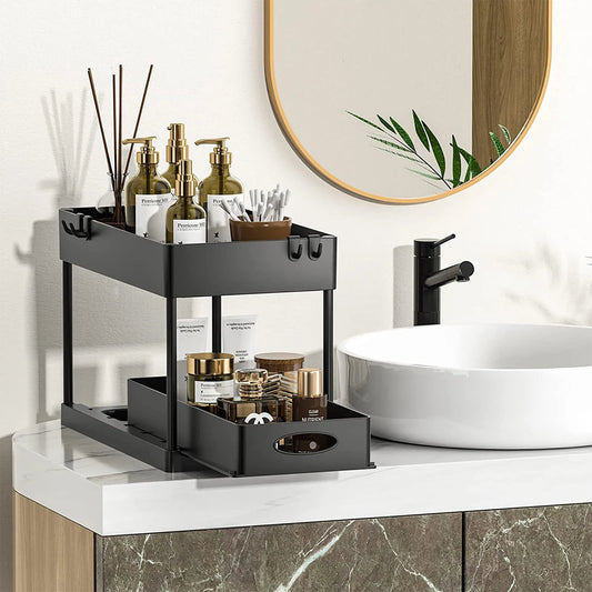 SlideTidy DuoRack - with 2-level shelving