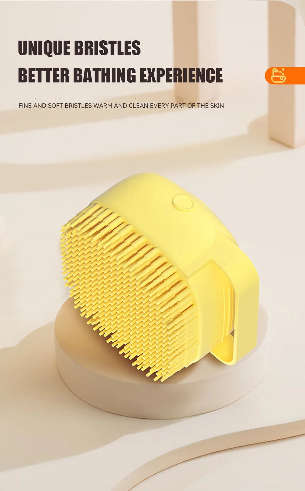 Furbrush - Soft Silicone Massage Brush with Integrated Shampoo Dispenser