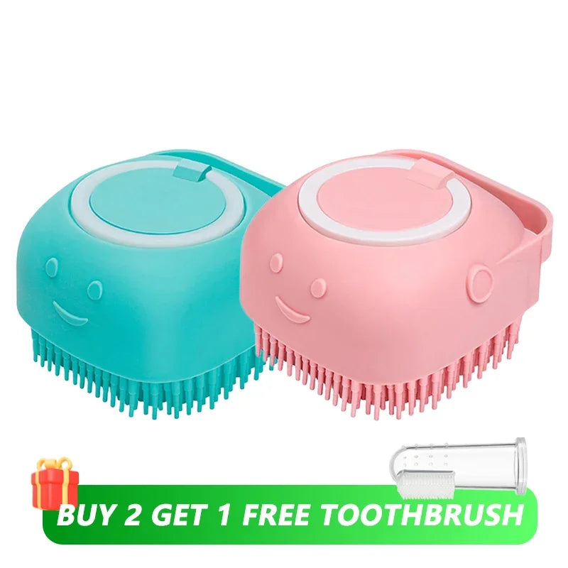 Furbrush - Soft Silicone Massage Brush with Integrated Shampoo Dispenser