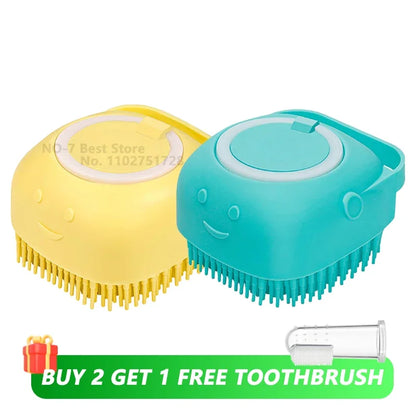 Furbrush - Soft Silicone Massage Brush with Integrated Shampoo Dispenser