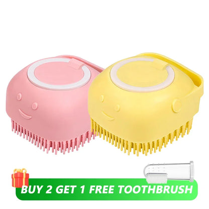 Furbrush - Soft Silicone Massage Brush with Integrated Shampoo Dispenser