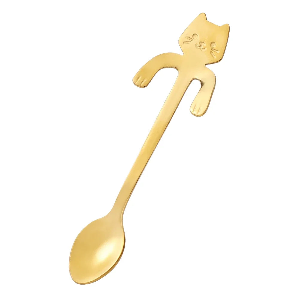 Catnip Scoop – Stylish stainless steel cat-shaped teaspoon
