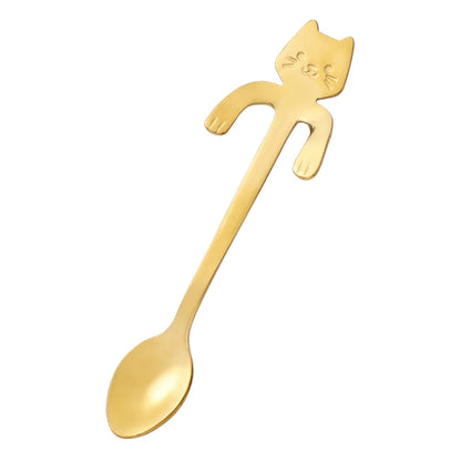 Catnip Scoop – Stylish stainless steel cat-shaped teaspoon