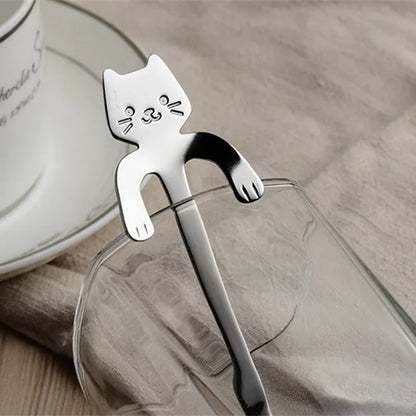 Catnip Scoop – Stylish stainless steel cat-shaped teaspoon