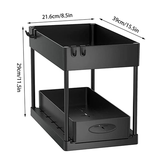 SlideTidy DuoRack - with 2-level shelving
