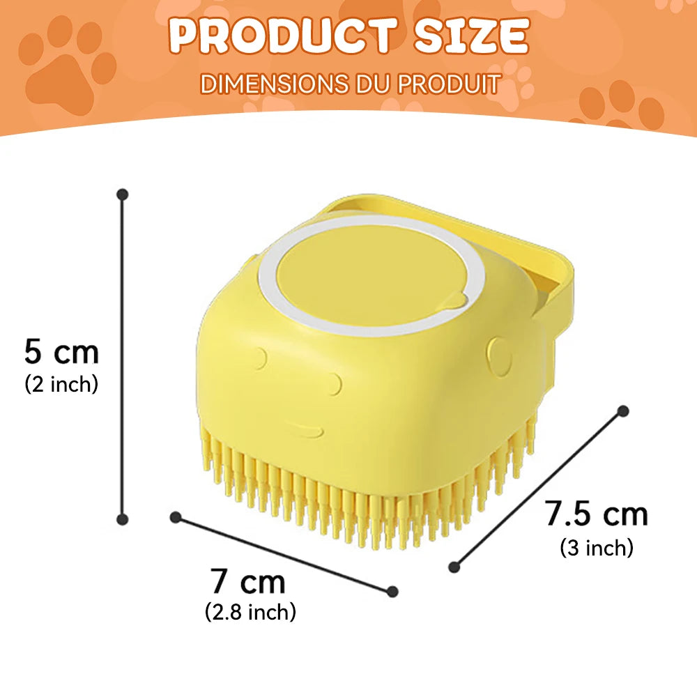 Furbrush - Soft Silicone Massage Brush with Integrated Shampoo Dispenser