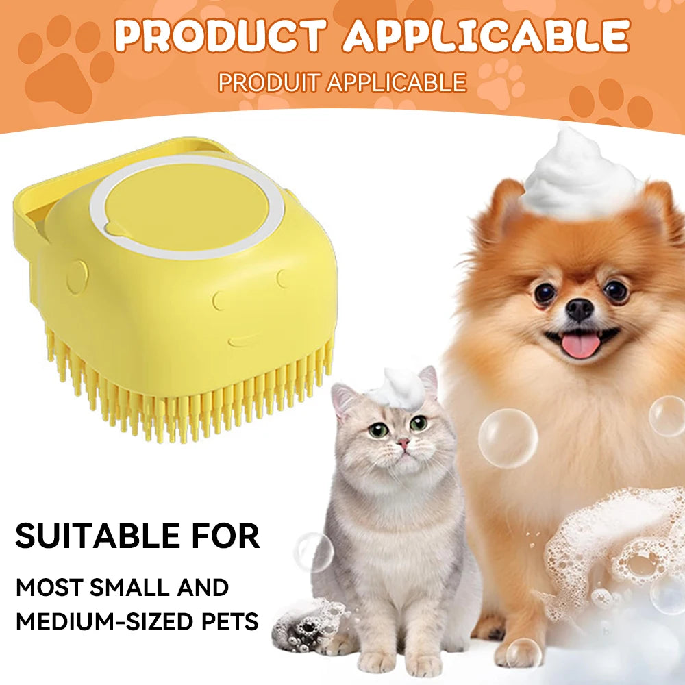 Furbrush - Soft Silicone Massage Brush with Integrated Shampoo Dispenser
