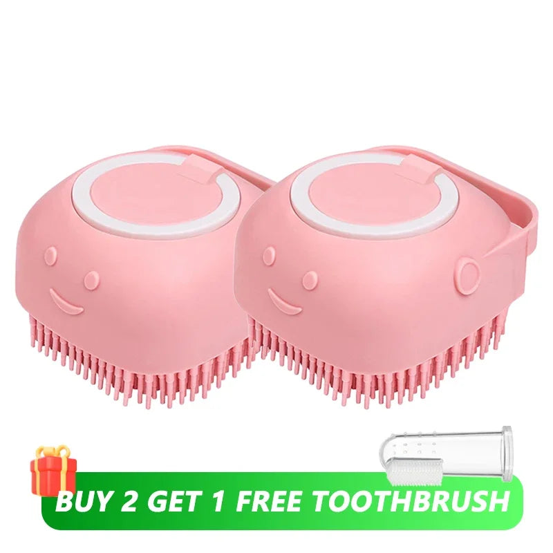 Furbrush - Soft Silicone Massage Brush with Integrated Shampoo Dispenser
