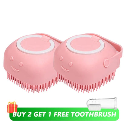 Furbrush - Soft Silicone Massage Brush with Integrated Shampoo Dispenser
